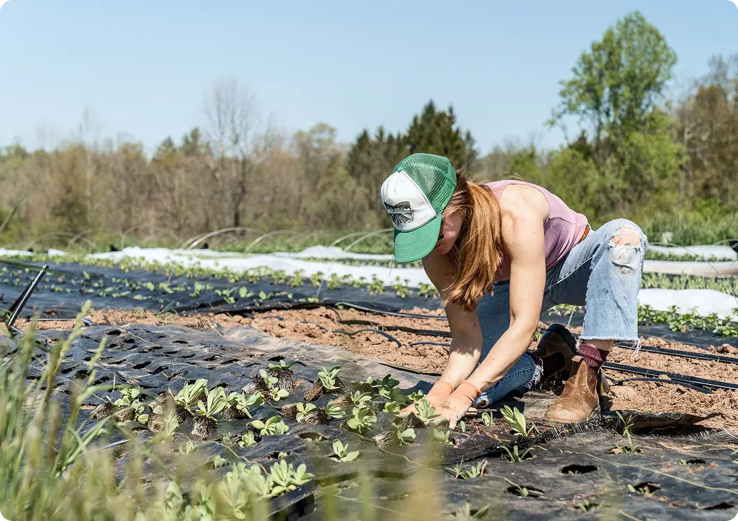 Woman working in a field